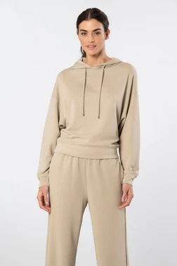 Türen Bej Kapüşonlu Boru Paça Kadın Eşofman Takımı Türen 3608 - Alternatif Görünüm