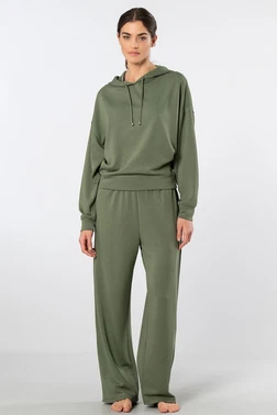 Türen Boru Paça Kadın Kapüşonlu Eşofman Takımı Türen 3608 Lila