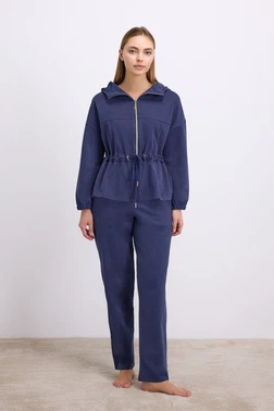 Anıl Kadın Kapüşonlu Fermuarlı Sweatshirt ve Pantolon Takımı Anıl 11605