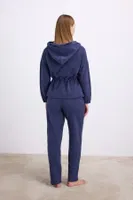 Kadın Kapüşonlu Fermuarlı Sweatshirt ve Pantolon Takımı Anıl 11605 Parlement detay görünüm