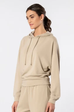 Türen Bej Uzun Kollu Kapüşonlu Kadın Sweatshirt Türen 3612 - Alternatif Görünüm