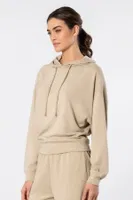 Bej Uzun Kollu Kapüşonlu Kadın Sweatshirt Türen 3612 Bej detay görünüm