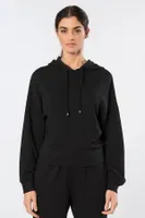 Kapüşonlu Siyah Kadın Sweatshirt Türen 3612 Siyah detay görünüm