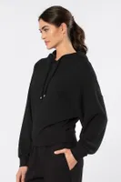 Kapüşonlu Siyah Kadın Sweatshirt Türen 3612 Siyah farklı açı