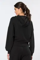 Kapüşonlu Siyah Kadın Sweatshirt Türen 3612 Siyah görsel 4