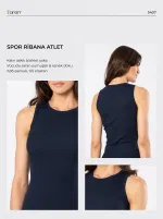 Lacivert Kalın Askılı Ribana Kadın Atlet Türen 3407 Lacivert görsel 4