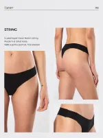 Lazer Kesim Pamuklu String Kadın Külot Türen 912/Siyah Siyah görsel 4