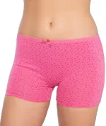 Desenli Likralı Empirme Kadın Boxer Gümüş 3098 - 6 Adet Leopar Pembe