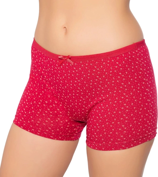 Bordo Empirme Likralı Kadın Boxer Gümüş 3098 - 6 Adet