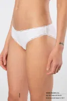 Kadın Likralı Ribana Dantelli Bikini Külot 2li Paket Türen 928 Beyaz farklı açı