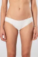 Likralı Ribana Dantelli Kadın Bikini Külot 2li Türen 928 Ekru detay görünüm
