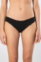 Dantelli Likralı Ribana Bikini Kadın Külot 2li Türen 928 Siyah detay görünüm