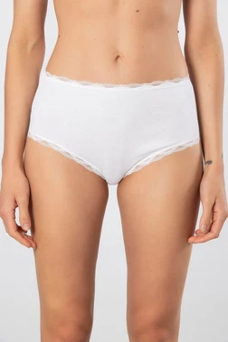 Türen Yüksel Bel Likralı Ribana Dantelli 2li Kadın Külot Türen 929 - Alternatif Görünüm