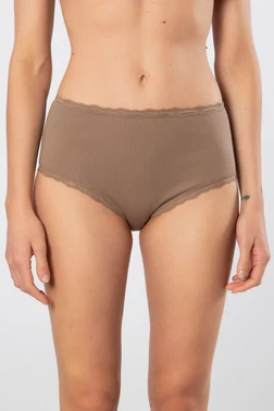 Türen Dantelli Likralı Ribana Yüksel Bel Kadın Külot 2li Türen 929 - Alternatif Görünüm