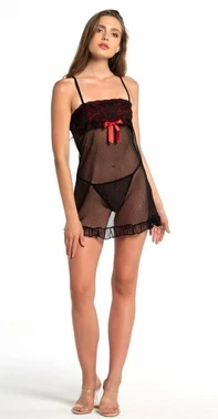 Nathalie Kadın Siyah Tül Gecelik Nathalie T-2005