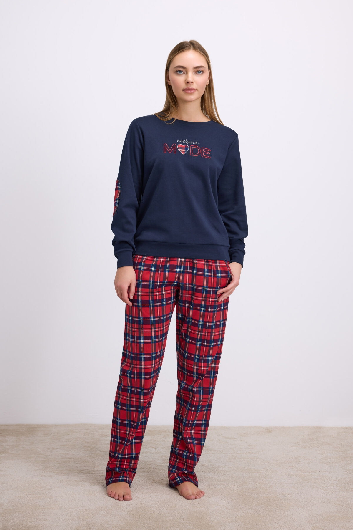 Kadın Uzun Kol Sweatshirt Pijama Takımı Anıl 11579