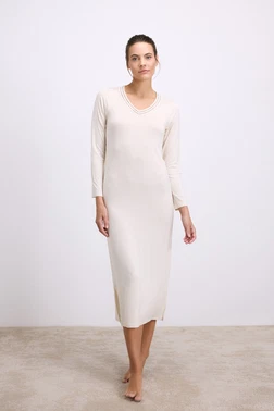 Anıl Kadın Uzun Kollu V Yaka Gecelik Anıl 11617