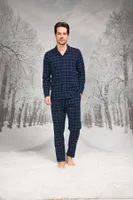 Kare Desenli Gömlek Yaka Uzun Kollu Erkek Pijama Takım Doreanse 26K4602