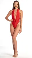 Kırmızı Dantel Detaylı Babydoll Nathalie T-7002 Kırmızı detay görünüm
