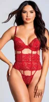 Kırmızı Dantel Seksi Kadın Body Loomerie 242