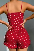 Kırmızı Kalpli Şort Kadın Pijama Takım Lily Bianca 13100 Kırmızı farklı açı