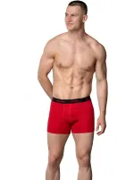 Kırmızı Likralı Pamuklu Erkek Boxer Gümüş 3074 Kırmızı farklı açı