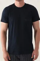 Kısa Kollu Yuvarlak Yaka Çizgili Erkek Pijama Takımı Arnetta 3011-S Lacivert görsel 4