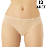 Dikişsiz Penye Kadın Bikini Külot 12'li Kota 5027 Ten detay görünüm