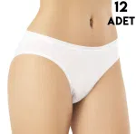 Bambu Kadın Bikini Külot 12'li Kota 5100 Beyaz farklı açı