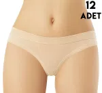 Modal Biye Detaylı String Kadın Bikini Külot 12'li Kota 5104 Ten görsel 4