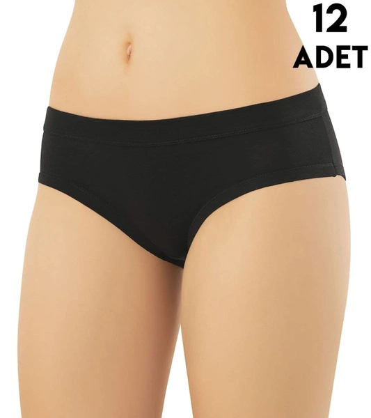 Geniş Biyeli Modal Kadın Bikini Külot 12'li Kota 5105