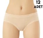 Geniş Biyeli Modal Kadın Bikini Külot 12'li Kota 5105 Ten detay görünüm