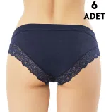 Dantelli Biyeli Modal Kadın Bikini Külot 6'lı Kota 5106
