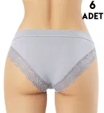Dantelli Biyeli Modal Kadın Bikini Külot 6'lı Kota 5106 farklı açı