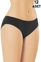 12'li Modal Kadın Bikini Külot Kota 5115 Siyah detay görünüm