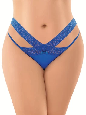 NightLight Lacivert Dantel Şeritli Fantezi Kadın Külot NightLight 9154-2