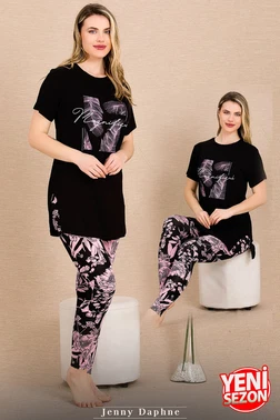 Lady Lady Çiçekli Desenli Kısa Kollu Pijama Takımı Lady 12483