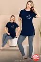 Lady Lacivert Tayt Pijama Takımı Lady 12493