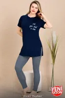 Lady Lacivert Tayt Pijama Takımı Lady 12493 detay görünüm