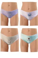 Likralı Baskılı Kız Çocuk Slip 4Lü Paket Öztaş 4736-H Asorti