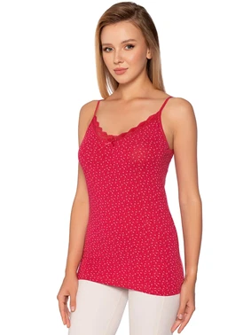 Gümüş Likralı Bordo Desenli Empirme İnce Askılı Kadın Atlet Gümüş 3096 - 6 Adet - Alternatif Görünüm