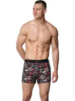 Likralı Empirme Karışık Desen Erkek Boxer Gümüş 3064 Asorti farklı açı