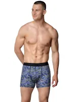 Likralı Empirme Karışık Desen Erkek Boxer Gümüş 3064 Asorti görsel 5