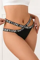 Love Yazılı Pencereli Fantazi Kadın Külot MissisX 1020 Siyah detay görünüm