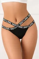 Love Yazılı Pencereli Fantazi Kadın Külot MissisX 1020 Siyah