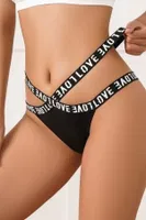 Love Yazılı Pencereli Fantazi Kadın Külot MissisX 1020 Siyah görsel 5