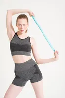 Melanjlı Dikişsiz Yüksek Bel Toparlayıcı Spor Şort FormActive 1725 Siyah görsel 8