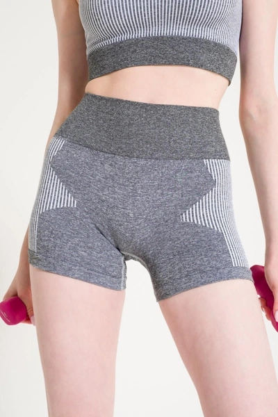 Melanjlı Dikişsiz Yüksek Bel Toparlayıcı Spor Şort FormActive 1725