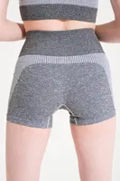 Melanjlı Dikişsiz Yüksek Bel Toparlayıcı Spor Şort FormActive 1725 Beyaz görsel 5