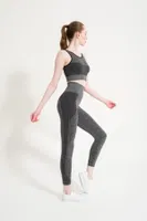 Dikişsiz Yüksek Bel Toparlayıcı Melanjlı Spor Tayt FormActive 1700 Siyah görsel 5